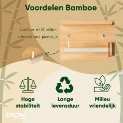 JoFlow® Toiletrolhouder Met Plankje | Wc Rolhouder Staand | Bamboe Badkamer Accessoires | Montage Met Schroeven En/of 3M Plakstrips -Badkamerartikelen Winkel 1200x1200 382