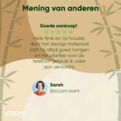 JoFlow® Toiletrolhouder Met Plankje | Wc Rolhouder Staand | Bamboe Badkamer Accessoires | Montage Met Schroeven En/of 3M Plakstrips -Badkamerartikelen Winkel 1200x1200 385