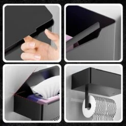Toiletrolhouder - Plankje & Bakje - Planchet Opbergruimte - WC Rolhouder - Zelfklevend Of Borend - RVS - Waterbestendig - Rheme -Badkamerartikelen Winkel 1200x1200 40