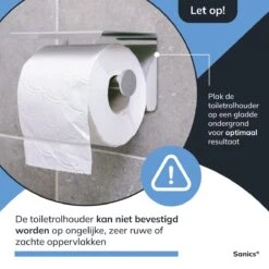 Sanics WC Rolhouder Zilver – Toiletrolhouder Zonder Boren – Met Plankje - Zelfklevend - RVS -Badkamerartikelen Winkel 1200x1200 407