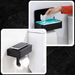 Toiletrolhouder - Plankje & Bakje - Planchet Opbergruimte - WC Rolhouder - Zelfklevend Of Borend - RVS - Waterbestendig - Rheme -Badkamerartikelen Winkel 1200x1200 42