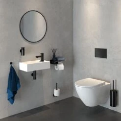 Tiger Caddy - Toiletrolhouder Met Planchet 24 Cm - Zwart -Badkamerartikelen Winkel 1200x1200 428