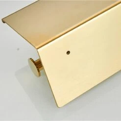 Merkloos TDR - Dubbele Toiletrol Houder - RVS - Met Geïntegreerd Goudkleurig Plankje / Planchet -Badkamerartikelen Winkel 1200x1200 441