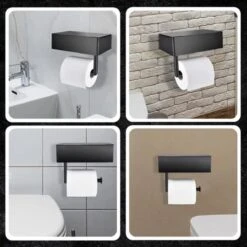Toiletrolhouder - Plankje & Bakje - Planchet Opbergruimte - WC Rolhouder - Zelfklevend Of Borend - RVS - Waterbestendig - Rheme -Badkamerartikelen Winkel 1200x1200 45