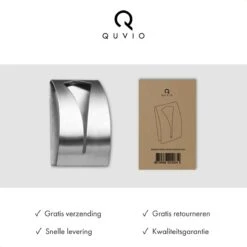 QUVIO Handdoek Houder RVS - Handdoek Of Theedoek Klem Met Plakstrip Voor In Keuken, Badkamer, Toilet Of Bijkeuken - Strak Design En Geen Schroeven Nodig - Staal - Klem - Theedoek -Badkamerartikelen Winkel 1200x1200 547