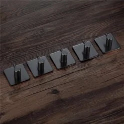 Plakhaakjes - Handdoekhaakjes - Ophanghaak - Wandhaak - Vaatdoekhouder - Zelfklevend - RVS - Zwart -Badkamerartikelen Winkel 1200x1200 558