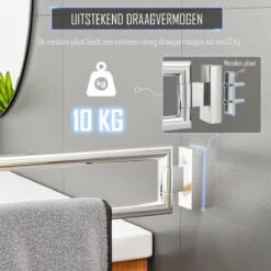 Nolad® Handdoekrek 2 Armig - Handdoekhouder - Handdoekenrek - RVS - Chroom -Badkamerartikelen Winkel 1200x1200 596