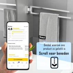 Nolad® Handdoekrek 2 Armig - Handdoekhouder - Handdoekenrek - RVS - Chroom -Badkamerartikelen Winkel 1200x1200 598