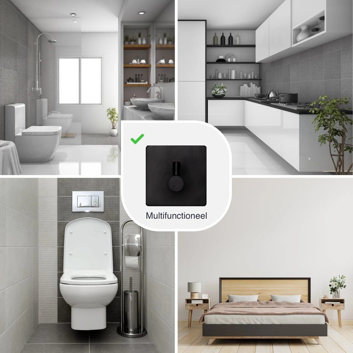 EAVY Zelfklevende Handdoekhaakjes – Set Van 4 Handdoekhouders - RVS 9 EAVY Zelfklevende Handdoekhaakjes – Set Van 4 Handdoekhouders - RVS - Afbeelding 7