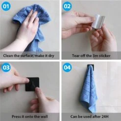 Merkloos Roestvrijstalen Handdoekhaakjes | 3M™ Zelfklevend | 4 Stuks | Mat Zwart | Wandhaak | Ophanghaken | Plakhaakjes | Haakjes | Badkamer | Keuken | RVS 13 Merkloos Roestvrijstalen Handdoekhaakjes | 3M™ Zelfklevend | 4 Stuks | Mat Zwart | Wandhaak | Ophanghaken | Plakhaakjes | Haakjes | Badkamer | Keuken | RVS -Badkamerartikelen Winkel 1200x1200 675