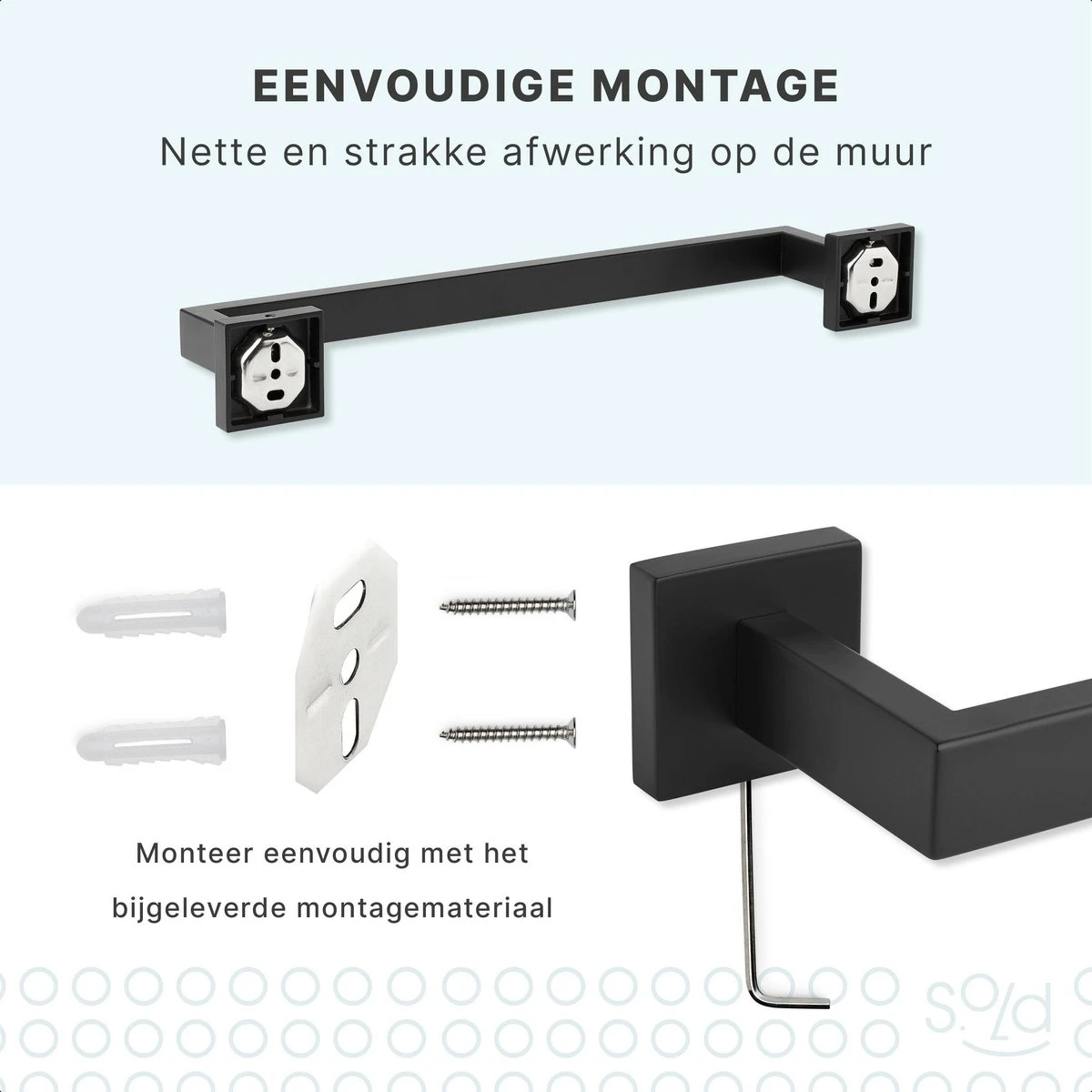 Handdoekrek - RVS - Badkameraccessoires - Keukenaccessoires - Mat Zwart - 40 Cm 6 Handdoekrek - RVS - Badkameraccessoires - Keukenaccessoires - Mat Zwart - 40 Cm - Afbeelding 4