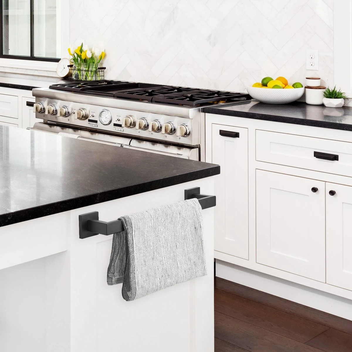 Handdoekrek - RVS - Badkameraccessoires - Keukenaccessoires - Mat Zwart - 40 Cm 7 Handdoekrek - RVS - Badkameraccessoires - Keukenaccessoires - Mat Zwart - 40 Cm - Afbeelding 5