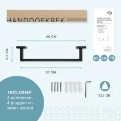 Handdoekrek - RVS - Badkameraccessoires - Keukenaccessoires - Mat Zwart - 40 Cm 16 Handdoekrek - RVS - Badkameraccessoires - Keukenaccessoires - Mat Zwart - 40 Cm -Badkamerartikelen Winkel 1200x1200 706