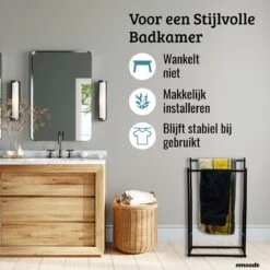 Mmoods XL Handdoekrek 2 Baren Badkamer Zwart - 25 X 50 X 86 Cm - Handdoekenrek Staand Keuken - Handdoekhouder Vrijstaand 2 Dragers 14 Mmoods XL Handdoekrek 2 Baren Badkamer Zwart - 25 X 50 X 86 Cm - Handdoekenrek Staand Keuken - Handdoekhouder Vrijstaand 2 Dragers -Badkamerartikelen Winkel 1200x1200 721
