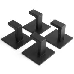 Stål Handdoekhaakjes Zelfklevend Zwart - Vierkant - 4 Stuks -Badkamerartikelen Winkel 1200x1200 733