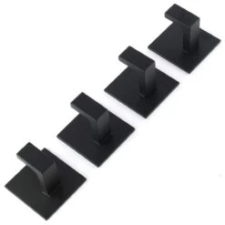 Stål Handdoekhaakjes Zelfklevend Zwart - Vierkant - 4 Stuks -Badkamerartikelen Winkel 1200x1200 739