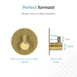 Trendfield Handdoekhaakjes Zelfklevend Goud - 2 Ronde Gouden Handdoek Haakjes - Handdoekhaak - Goud -Badkamerartikelen Winkel 1200x1200 751