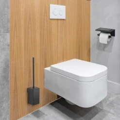 Toiletrolhouder Met Planchet - WC Rolhouder - Badkameraccessoires - Mat Zwart - 18,5x11 Cm -Badkamerartikelen Winkel 1200x1200 79