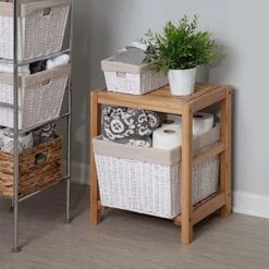 Merkloos Decopatent® Bamboe Handoekenrek - Badkamer Bankje - Houten Handdoeken Rek - Bank Voor In Badkamer - Badkamerkruk - Badkamerstoel -Badkamerartikelen Winkel 1200x1200 818