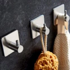 Handdoekhaak Set Zonder Boren RVS Vierkant Zelfklevend - Badjas - Theedoek Hanger - Keuken - Badkamer - Handdoek Haakjes -Badkamerartikelen Winkel 1200x1200 823