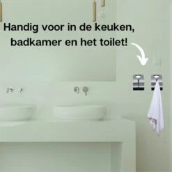 Waal© 2 Stuks RVS Handdoekhouders Zilver - Zelfklevend - Handdoek Klem - Handdoek Haak -Badkamerartikelen Winkel 1200x1200 850