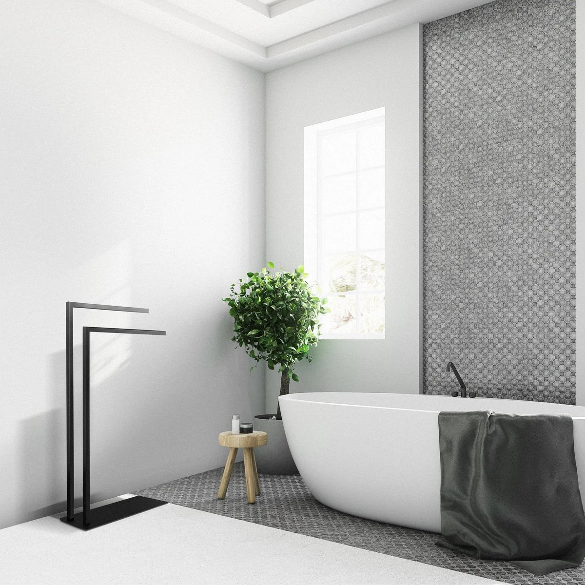 LOMAZOO Handdoekrek Badkamer Zwart - Handdoekenrek Badkamer - Handdoekhouder Staand Roma 6 LOMAZOO Handdoekrek Badkamer Zwart - Handdoekenrek Badkamer - Handdoekhouder Staand Roma - Afbeelding 4