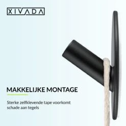 Handdoekhaakjes Zelfklevend - Zwart - Haakjes Handdoek 2st - Badkamer & Keuken -Badkamerartikelen Winkel 1200x1200 889