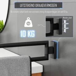 Nolad® Handdoekrek 2 Armig - Handdoekhouder - Handdoekenrek - RVS - Zwart -Badkamerartikelen Winkel 1200x1200 896