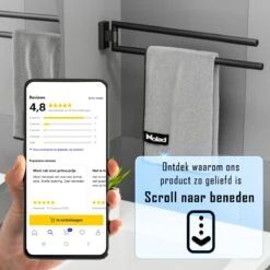 Nolad® Handdoekrek 2 Armig - Handdoekhouder - Handdoekenrek - RVS - Zwart -Badkamerartikelen Winkel 1200x1200 898