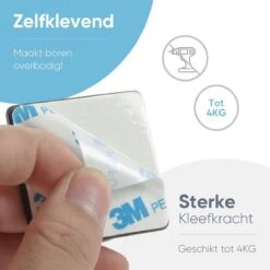 Trendfield Handdoekhaakjes Zelfklevend Zwart - 4 Vierkante Zwarte Handdoek Haakjes - Handdoekhaak - Zwart -Badkamerartikelen Winkel 1200x1200 909