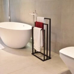 Badkamerhanger Handdoekenrek 3 Armen Zwart -Badkamerartikelen Winkel 1200x1200 929