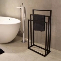 Badkamerhanger Handdoekenrek 3 Armen Zwart -Badkamerartikelen Winkel 1200x1200 930