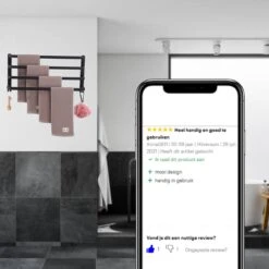 Merkloos Handdoekrek 4-armig | Handdoekrek Badkamer | Handdoekrek Zwart | Handdoekstang | Handdoekhouder | Handdoekenrek | Badkamer Accessoires Zwart | Inclusief Montage | Matte Zwart Collection 2022 -Badkamerartikelen Winkel 1200x1200 949