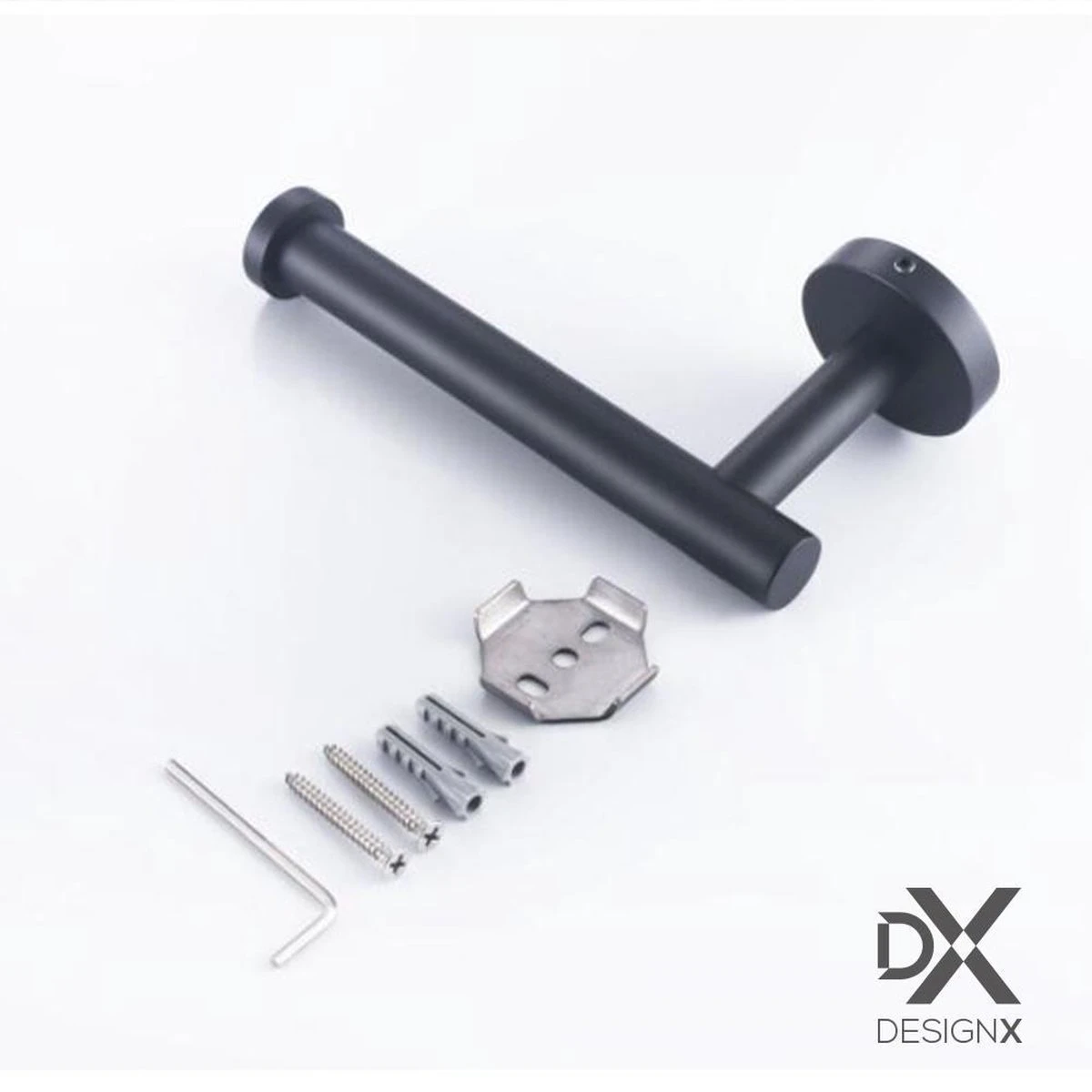 DesignX Toiletrolhouder Zwart - WC Rolhouder - Matte - Papier - Houder - Incl. Schroeven 9 DesignX Toiletrolhouder Zwart - WC Rolhouder - Matte - Papier - Houder - Incl. Schroeven - Afbeelding 7