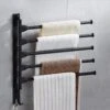 BOTC Handdoekrek - 5-armig Handdoekhouder - Handdoekstang - 180 Graden Verstelbaar - Badkamer - Zwart -Badkamerartikelen Winkel 1200x1200 950