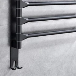 BOTC Handdoekrek - 5-armig Handdoekhouder - Handdoekstang - 180 Graden Verstelbaar - Badkamer - Zwart -Badkamerartikelen Winkel 1200x1200 952