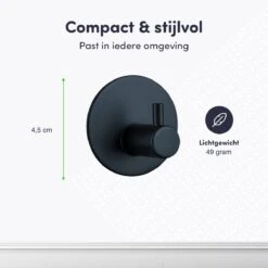 4x Handdoekhaakjes (Zelfklevend) Van RVS Zwart – Zelfklevende Haakjes – Wandhaak – Badkamer Accessoires – Ophanghaken Voor Keuken Toilet Of WC -Badkamerartikelen Winkel 1200x1200 963