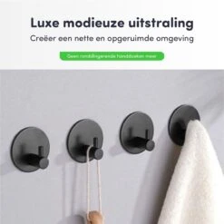 4x Handdoekhaakjes (Zelfklevend) Van RVS Zwart – Zelfklevende Haakjes – Wandhaak – Badkamer Accessoires – Ophanghaken Voor Keuken Toilet Of WC -Badkamerartikelen Winkel 1200x1200 966