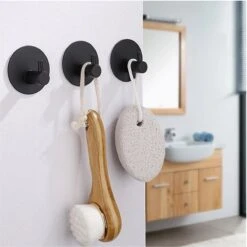 4x Handdoekhaakjes (Zelfklevend) Van RVS Zwart – Zelfklevende Haakjes – Wandhaak – Badkamer Accessoires – Ophanghaken Voor Keuken Toilet Of WC -Badkamerartikelen Winkel 1200x1200 970
