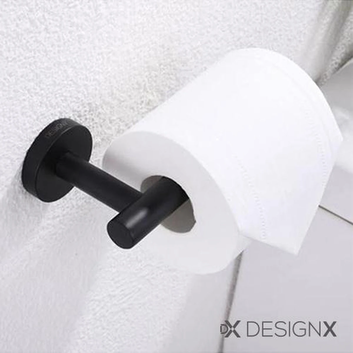 DesignX Toiletrolhouder Zwart - WC Rolhouder - Matte - Papier - Houder - Incl. Schroeven 14 DesignX Toiletrolhouder Zwart - WC Rolhouder - Matte - Papier - Houder - Incl. Schroeven - Afbeelding 12