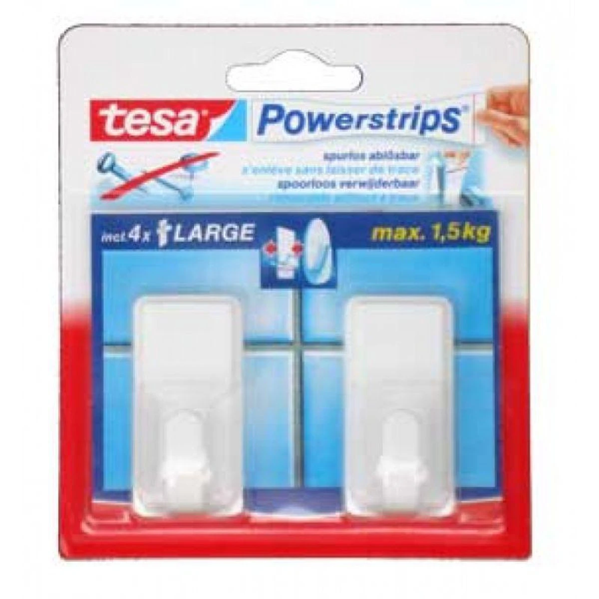 Tesa Powerstrips Haken Classic Large - Wit - 2 Stuks 13 Tesa Powerstrips Haken Classic Large - Wit - 2 Stuks - Afbeelding 11