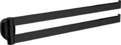 Handdoekrek Zwart - Handdoekstang - 2-armig 35cm - Mat Zwart - Inclusief Montage Materiaal -Badkamerartikelen Winkel 1200x447