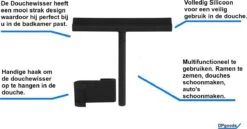 Merkloos Douchewisser Zwart Met Ophangsysteem Luxe –Trekker Douche - Siliconen -Badkamerartikelen Winkel 1200x629