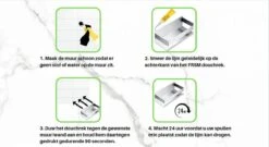 Merkloos Doucherek- Douchemand- Badkamerrek- Badkamer Organiser- Badkamer Organizer-Rekje Voor In De Douche- Badkamer Plank-Rekje Voor Shampoo- RVS- Zonder Boren- Zelfklevend- Rechthoek Vorm- Met Of Zonder Schroeven- Ophangbaar- Met Lijm- 20 Cm- Zwart -Badkamerartikelen Winkel 1200x656