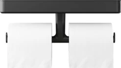 Tiger Carv - Toiletrolhouder Met Planchet - Zwart -Badkamerartikelen Winkel 1200x677 1