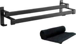 Handdoekrek Dubbele Stang Zonder Boren - Handdoekrek Badkamer - Handdoekhouder - Handdoekstang - Zelfklevend - 60CM - Gratis Handdoek -Badkamerartikelen Winkel 1200x698