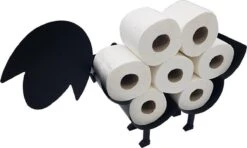 Merkloos Waal© Zwart Schaap Toiletrolhouder - Mat Zwart -Wc Rolhouder - Reserve Rolhouder - Toiletpapier - Vrij Staand - Muur Bevestiging -Badkamerartikelen Winkel 1200x718