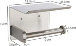 Toiletrolhouder RVS Kleur Met Telefoonhouder - Wc-rol Houder - Mobiele Telefoonhouder - Bevestigen Zonder Boren Toiletrolhouders Met Planchet -Badkamerartikelen Winkel 1200x730