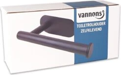 Vannons - Toiletrolhouder - WC Rolhouder Zwart Zonder Boren - Zelfklevend - WC Rol Houder RVS - Zwart -Badkamerartikelen Winkel 1200x746