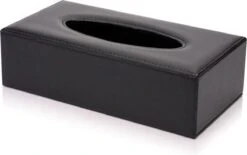 Merkloos Decopatent® Tissue Box Kunstleer - Tissues Tissuedoos - Luxe Doos Voor Servetten - Zakdoekjeshouder - Tissue Box Houder - Zwart -Badkamerartikelen Winkel 1200x754